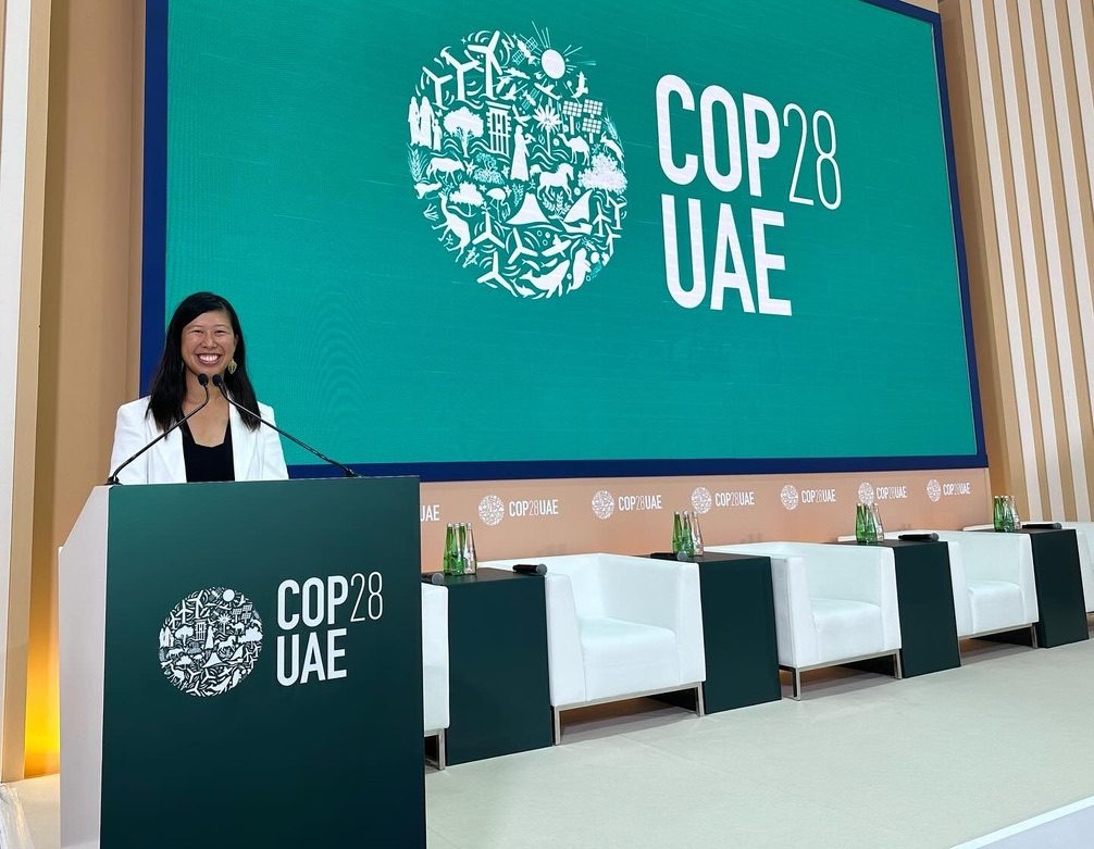 Angela Ng speaking at COP28 UAE